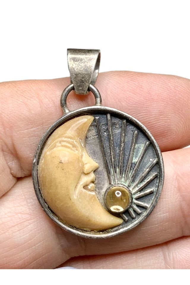Vintage Sterling Man in the Moon Pendant Selected by Lux Revival #1