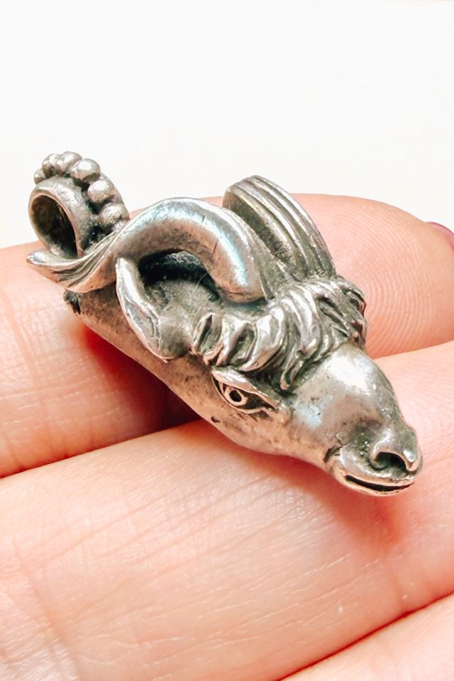 Vintage Sterling Silver Etruscan Ram Head Pendant Selected by Lux Revival #1