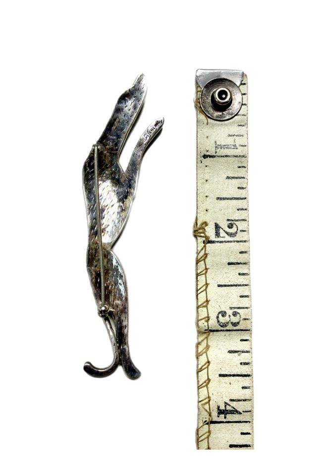 Vintage Sterling Silver + Marcasite Greyhound Pin Brooch Selected by Lux Revival #2