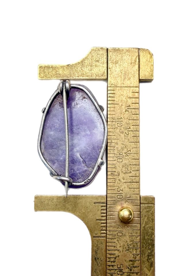 Antique Sterling + Raw Amethyst C Clasp Pin Brooch Selected by Lux Revival #2
