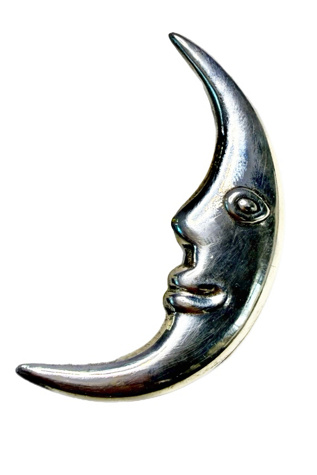 Vintage Sterling Silver Man in the Moon Pin Brooch Selected by Lux Revival