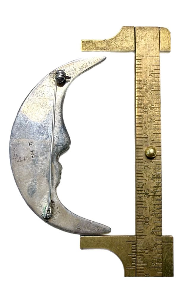 Vintage Sterling Silver Man in the Moon Pin Brooch Selected by Lux Revival #2