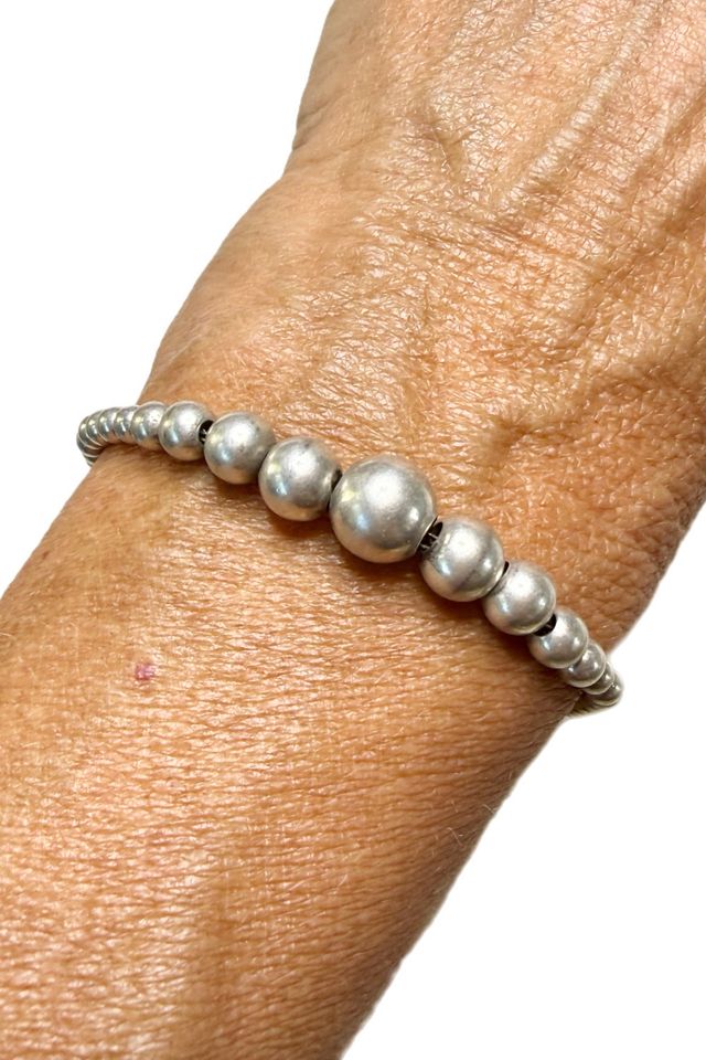 Vintage Sterling Silver Pearl Bracelet Selected by Lux Revival #1