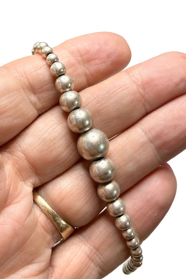 Vintage Sterling Silver Pearl Bracelet Selected by Lux Revival #2