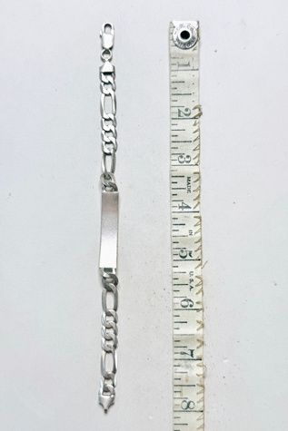 Женские браслеты Lux Revival Vintage Sterling Silver Figaro ID Selected, цвет: Серебряный — фото 4