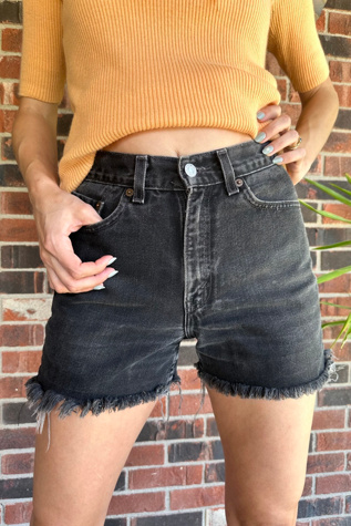 Vintage Black Levi Cut Off Shorts Selected by Grievous Angel Vintage