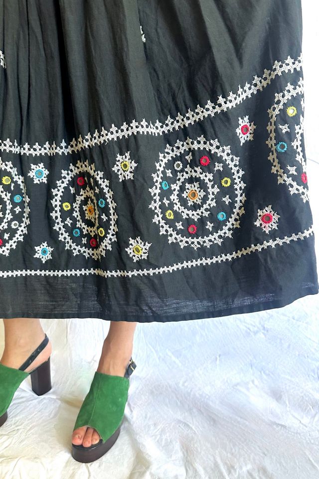 Vintage Cotton Mirrored and Embroidered Skirt Selected by Grievous Angel Vintage #1