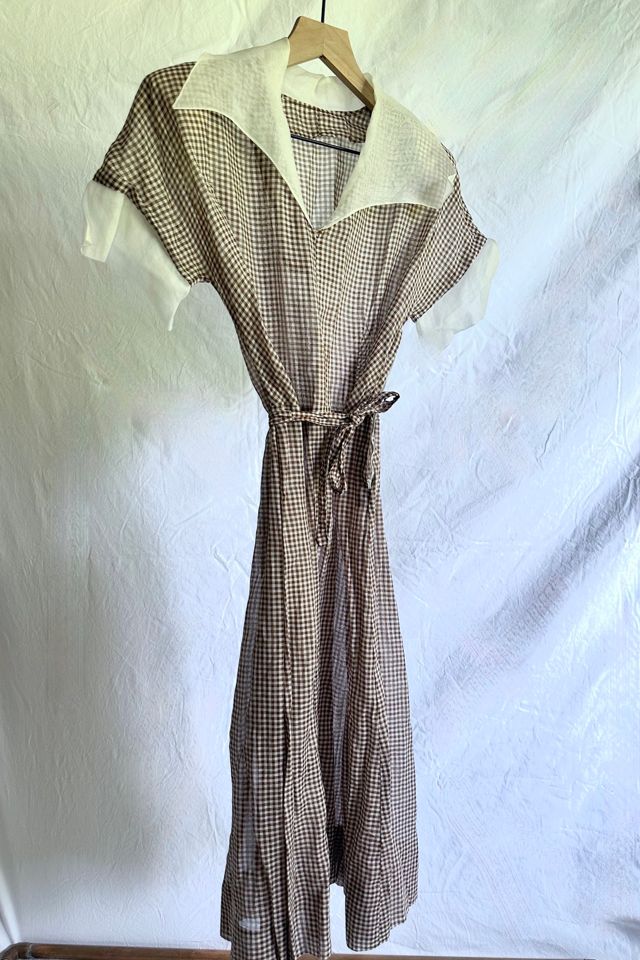 Vintage 1950s Brown Gingham Dress Selected by Grievous Angel Vintage #2