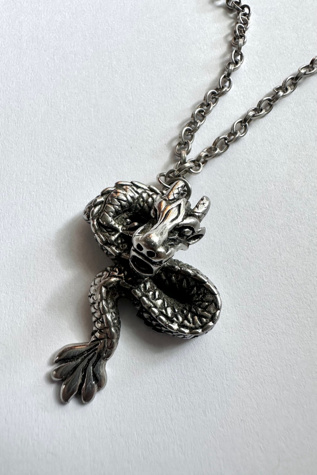 Vintage Silver Dragon Necklace Selected by Grievous Angel Vintage