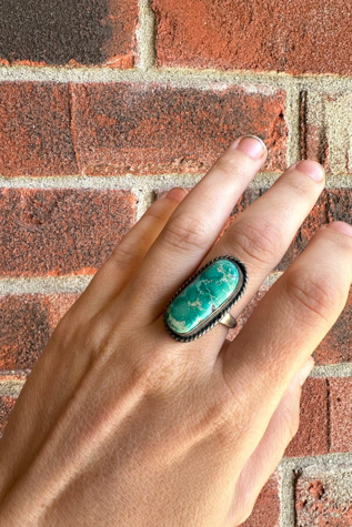 Женские кольца Grievous Angel Vintage Sterling Silver and Turquoise Oval Selected, цвет: Бирюзовый — фото 2