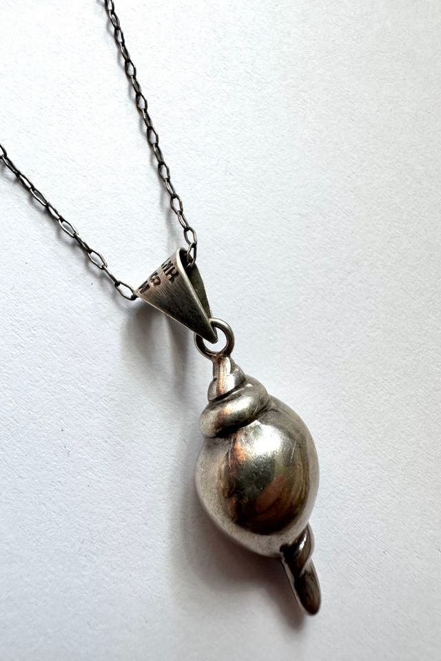 Vintage Sterling Silver Seashell Necklace Selected by Grievous Angel Vintage #2