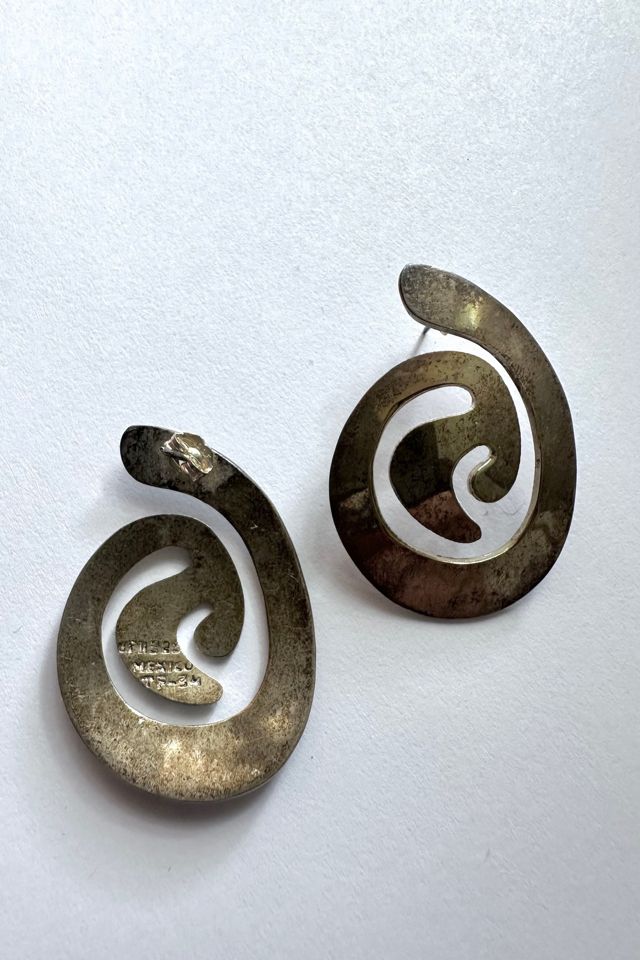Vintage Sterling Silver Spiral Earrings Selected by Grievous Angel Vintage #1