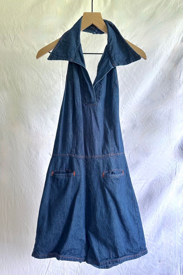 Vintage 1970s Denim Halter Romper Selected by Grievous Angel Vintage #3
