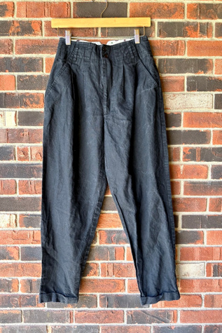Vintage 1990s Black Pleated Buckle Back Trousers Selected by Grievous Angel Vintage