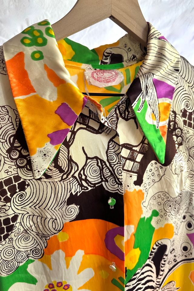 Vintage 1960s Psychedelic Jungle Print Maxi Dress Selected by Grievous Angel Vintage #1