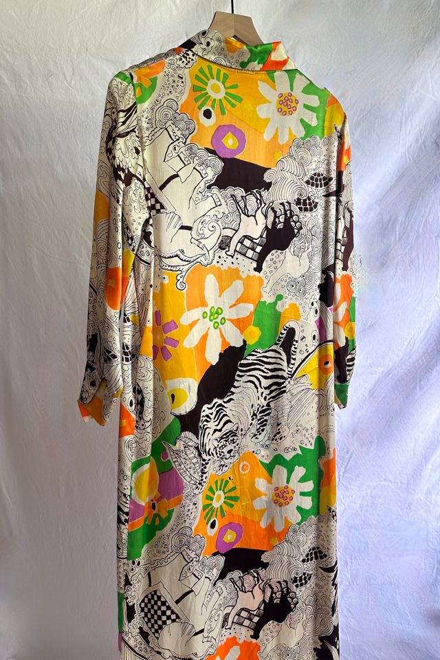 Vintage 1960s Psychedelic Jungle Print Maxi Dress Selected by Grievous Angel Vintage #3