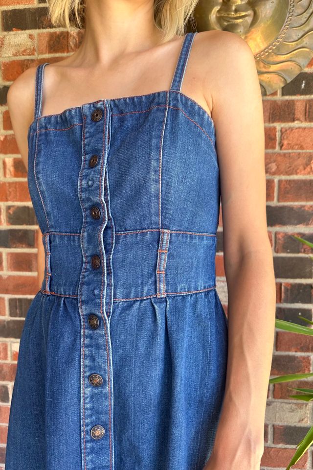 Vintage 1970s Denim Mini Dress Selected by Grievous Angel Vintage #1