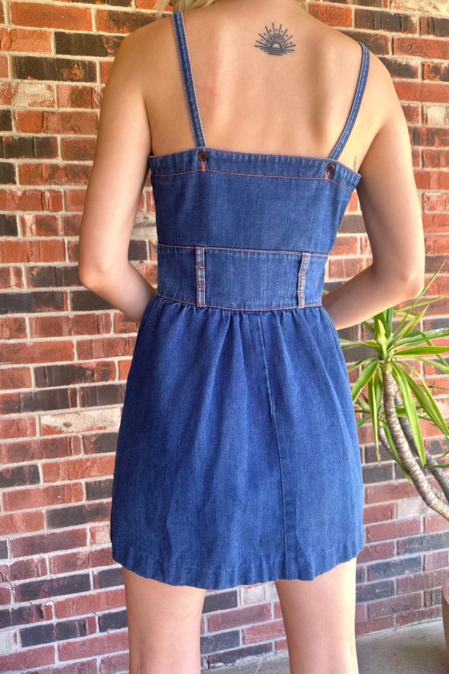 Vintage 1970s Denim Mini Dress Selected by Grievous Angel Vintage #2
