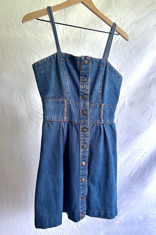 Vintage 1970s Denim Mini Dress Selected by Grievous Angel Vintage #3