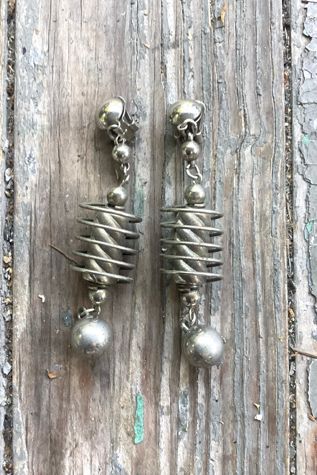 Vintage 1960s Atomic Spiral Clip On Earrings Selected by Cherry