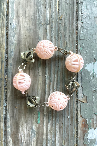Vintage 1960s Metal and Plastic Dome Bracelet Selected by Cherry
