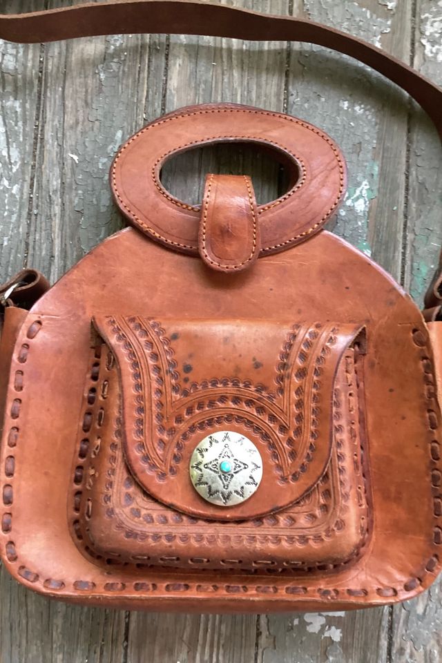 Vintage 1970s Tooled Leather Purse Selected by Cherry #1