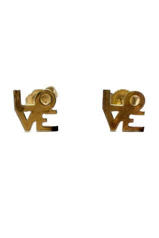 Vintage 14k Gold “Love” Stud Earrings Selected by Lux Revival