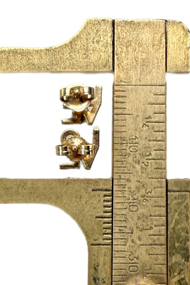 Vintage 14k Gold “Love” Stud Earrings Selected by Lux Revival #2