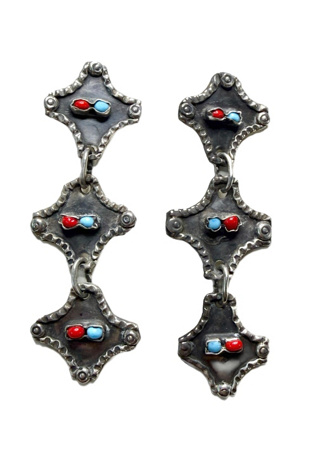 Vintage 1960s Sterling Silver Taxco Dangle Earrings Selected by Lux Revival