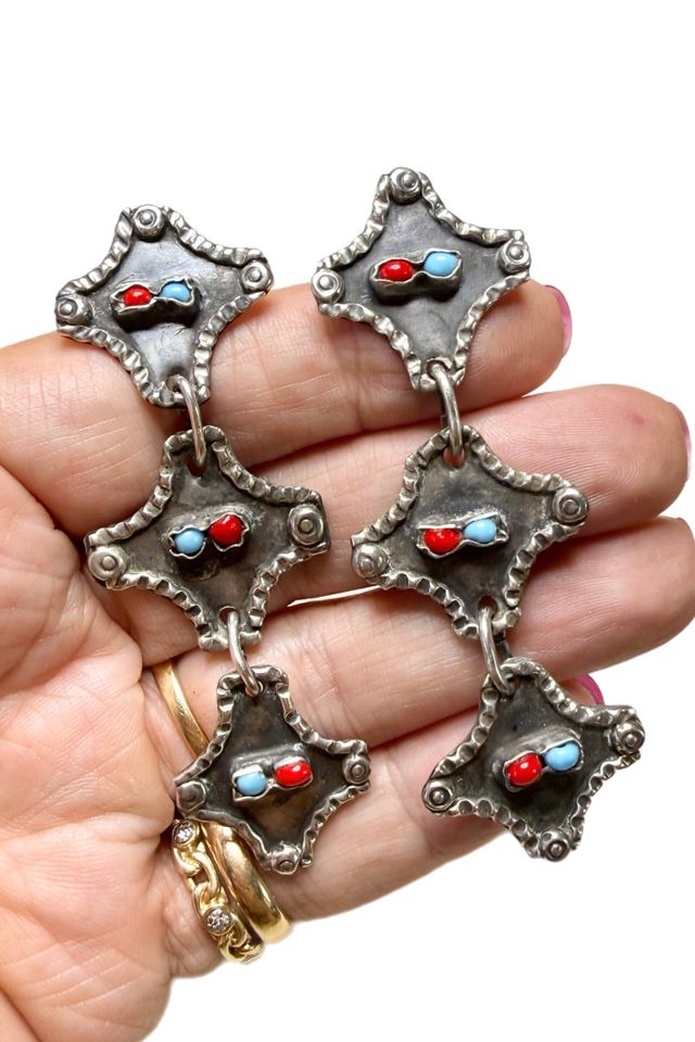 Vintage 1960s Sterling Silver Taxco Dangle Earrings Selected by Lux Revival #1
