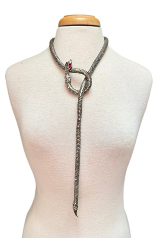 Женский ремень Lux Revival Vintage DL Auld Mesh Snake Necklace or Belt Selected, цвет: Серый — фото 2