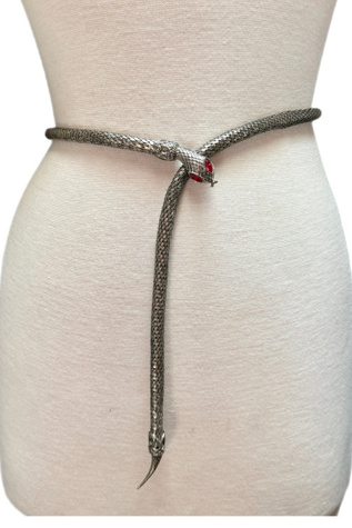 Женский ремень Lux Revival Vintage DL Auld Mesh Snake Necklace or Belt Selected, цвет: Серый — фото 3