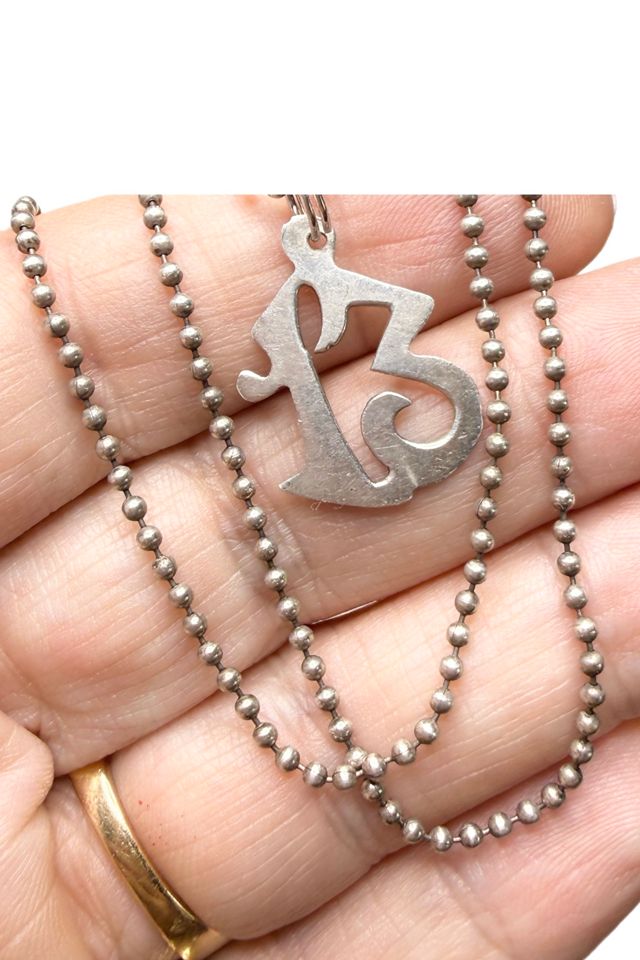 Vintage Sterling Silver Lucky “13” Necklace Selected by Lux Revival #1