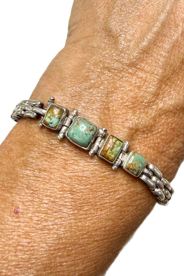 Vintage Sterling Silver Ladder Bracelet with Gemstones Selected by Lux Revival #1