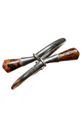 Женские браслеты Lux Revival Vintage Sterling Silver Double Jasper Bypass Selected, цвет: Кирпичный — фото 1