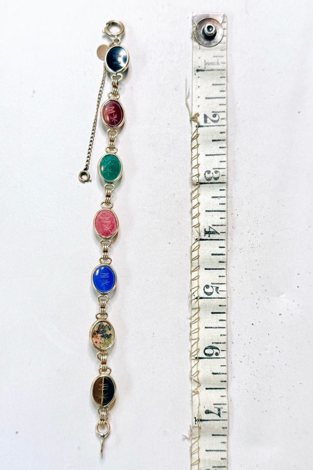 Art Deco Gold Fill Scarab Bracelet with Gemstones Selected by Lux Revival #3