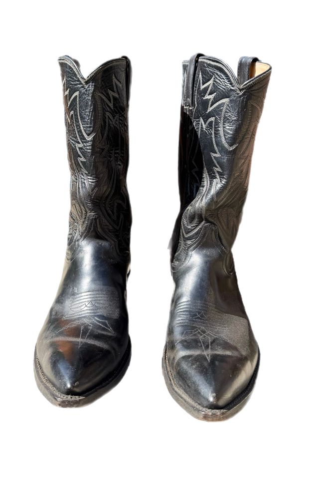 Vintage 1980s Black Justin Cowboy Boots M 11/ W 12-13 Selected by Lux Revival #1