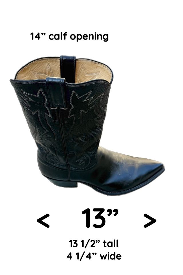 Vintage 1980s Black Justin Cowboy Boots M 11/ W 12-13 Selected by Lux Revival #3