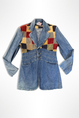 1970s Faded Glory Patchwork Denim Blazer Selected By Ritual Vintage