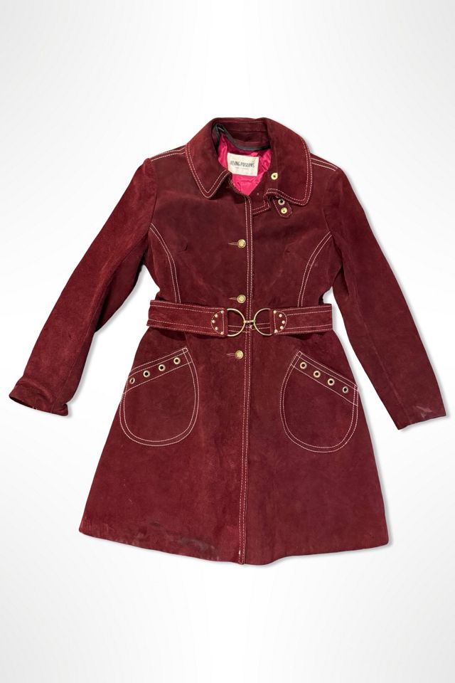 1970s Merlot Suede Brass Belted Coat Selected By Ritual Vintage #3
