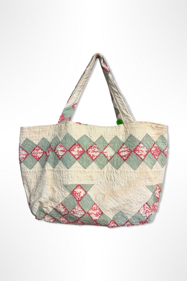 Antique Quilt And Blanket Reworked Folk Art Tote Bag Selected By Ritual Vintage #1