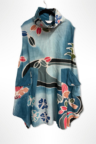 1990s Indigo Batik Loose Fit Dress Selected By Ritual Vintage