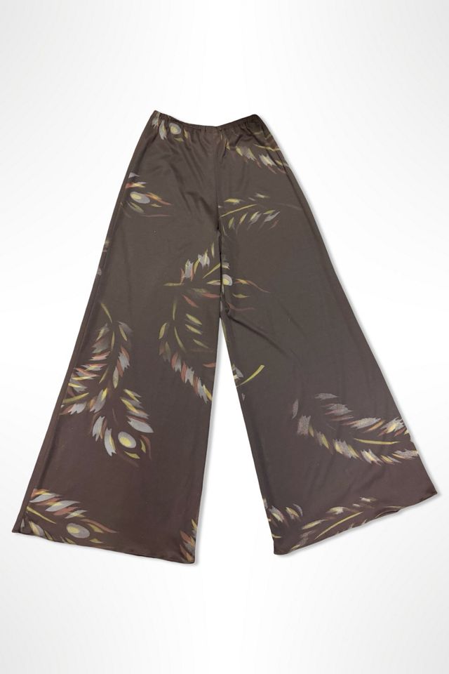 1970s Wide Leg High Rise Print Palazzo Pants Selected By Ritual Vintage #1