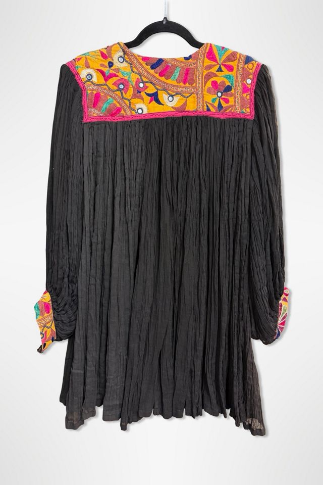 1970s Heavily Embroidered Gauze Peasant Tunic Selected By Ritual Vintage #1