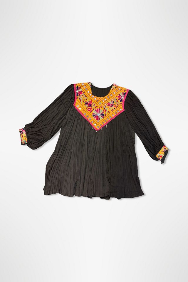 1970s Heavily Embroidered Gauze Peasant Tunic Selected By Ritual Vintage #2