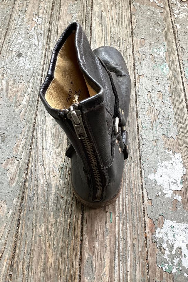 Vintage 1970s Black Frye Harness Ankle Boots Selected by Cherry #1