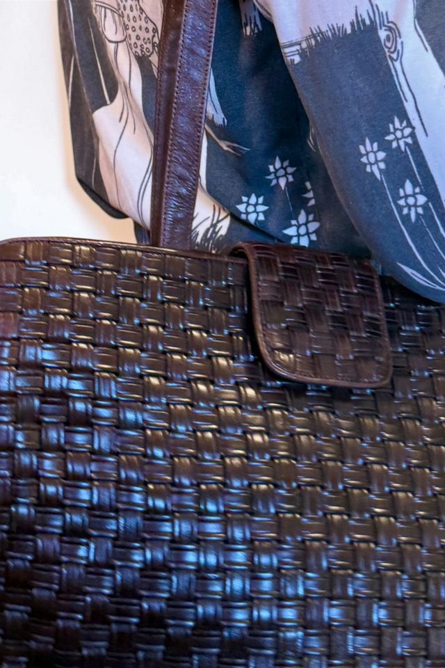 Vintage CEM Woven Leather Tote Purse Selected by Personal Choice #1