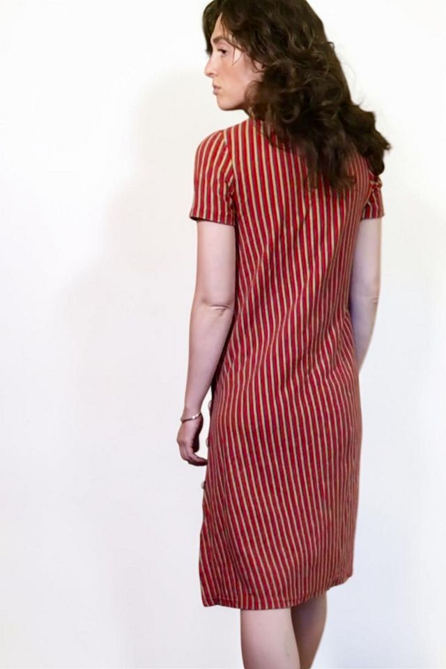 1970s Striped Dress with Button Up Side Slit Selected by Personal Choice #1