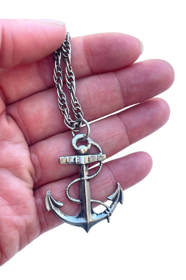 Vintage Silver Anchor Necklace Selected By Ankh By Racquel #2