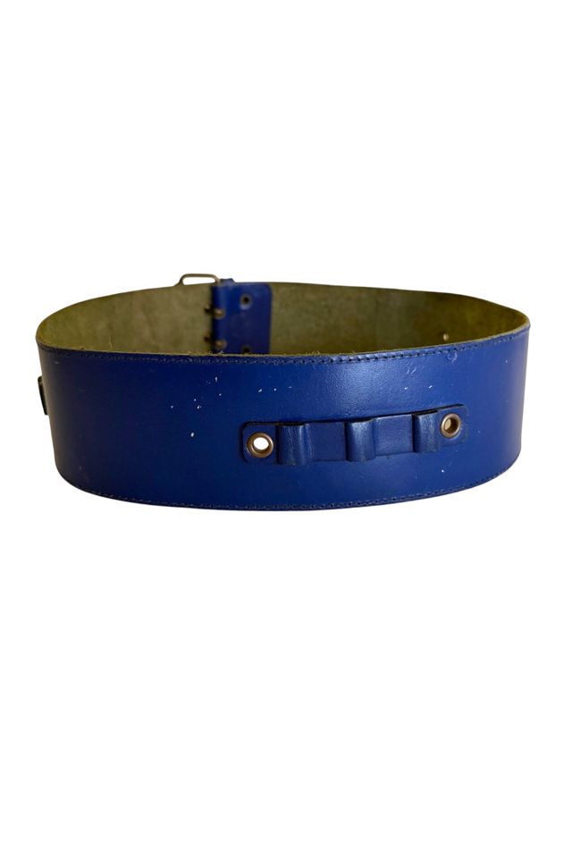 Vintage Blue Leather Belt Selected By Ankh By Racquel #1